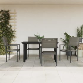 Garden dining set 5 pieces steel and black textilene by vidaXL, Garden sets - Ref: Foro24-3200744, Price: 289,99 €, Discount: %