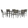 Garden dining set 7 pieces steel and black textilene by vidaXL, Garden sets - Ref: Foro24-3200748, Price: 466,99 €, Discount: %