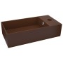 Dark brown ceramic sink with overflow by vidaXL, Sinks - Ref: Foro24-146995, Price: 77,94 €, Discount: %