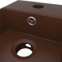 Dark brown ceramic sink with overflow by vidaXL, Sinks - Ref: Foro24-146995, Price: 77,94 €, Discount: %