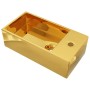 Lavabo con rebosadero 49x25x15 cm cerámica dorado de vidaXL, Lavabos - Ref: Foro24-143492, Precio: 89,73 €, Descuento: %