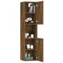 Smoked oak engineered wood bathroom cabinet 30x30x130 cm by vidaXL, Bathroom furniture - Ref: Foro24-815639, Price: 62,97 €, ...