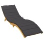 Black Oxford cloth sun lounger cushion 200x50x3 cm by vidaXL, Cushions for chairs and sofas - Ref: Foro24-314195, Price: 37,4...