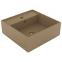 Lavabo lujoso cuadrado rebosadero cerámica crema mate 41x41 cm de vidaXL, Lavabos - Ref: Foro24-146952, Precio: 77,00 €, Desc...