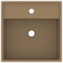 Lavabo lujoso cuadrado rebosadero cerámica crema mate 41x41 cm de vidaXL, Lavabos - Ref: Foro24-146952, Precio: 77,00 €, Desc...