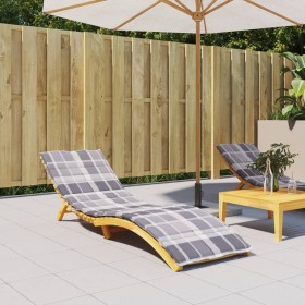 Sonnenliegekissen aus Oxford-Stoff in grau kariert 200x50x3 cm von vidaXL, Kissen für Stühle und Sofas - Ref: Foro24-314202, ...