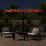 Double parasol with terracotta LED lights 316x240 cm by vidaXL, Umbrellas - Ref: Foro24-362974, Price: 133,75 €, Discount: %