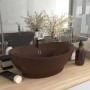 Luxurious oval washbasin with matte dark brown ceramic overflow by vidaXL, Sinks - Ref: Foro24-146940, Price: 81,24 €, Discou...