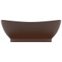 Luxurious oval washbasin with matte dark brown ceramic overflow by vidaXL, Sinks - Ref: Foro24-146940, Price: 81,24 €, Discou...