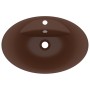 Luxurious oval washbasin with matte dark brown ceramic overflow by vidaXL, Sinks - Ref: Foro24-146940, Price: 81,24 €, Discou...