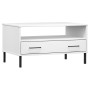 OSLO solid wood white coffee table with metal legs 85x50x45cm by vidaXL, Coffee table - Ref: Foro24-351035, Price: 63,20 €, D...