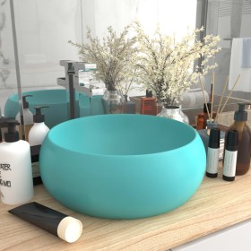 Luxury round matte light green ceramic washbasin 40x15 cm by vidaXL, Sinks - Ref: Foro24-147002, Price: 64,99 €, Discount: %