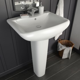 White ceramic freestanding washbasin 580x470x200 mm by vidaXL, Sinks - Ref: Foro24-143003, Price: 149,81 €, Discount: %