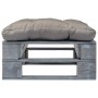 Pallet ottoman for garden, gray wood and gray cushion by vidaXL, Outdoor ottomans - Ref: Foro24-275282, Price: 58,13 €, Disco...