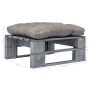 Pallet ottoman for garden, gray wood and gray cushion by vidaXL, Outdoor ottomans - Ref: Foro24-275282, Price: 58,13 €, Disco...