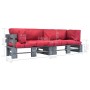 2-piece garden pallet sofas with red pine wood cushions by vidaXL, Outdoor sofas - Ref: Foro24-275301, Price: 231,61 €, Disco...