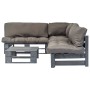 Garden pallet sofas 4 pieces wood with gray cushions by vidaXL, Garden sets - Ref: Foro24-275306, Price: 362,99 €, Discount: %