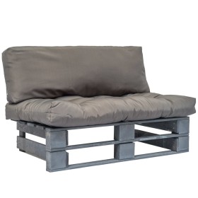 Pallet garden sofa with gray pinewood cushions by vidaXL, Outdoor sofas - Ref: Foro24-275288, Price: 105,03 €, Discount: %