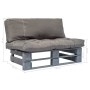 Paletten-Gartensofa mit grauen Kiefernholzkissen von vidaXL, Outdoor-Sofas - Ref: Foro24-275288, Preis: 105,03 €, Rabatt: %