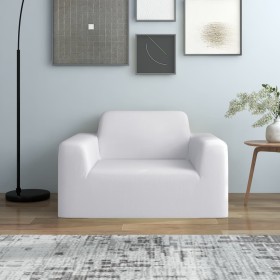 Funda elástica para sillón poliéster jersey blanca de vidaXL, Fundas - Ref: Foro24-332948, Precio: 24,99 €, Descuento: %