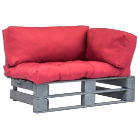 Gartensofa aus Paletten mit Kissen aus rotem Kiefernholz von vidaXL, Outdoor-Sofas - Ref: Foro24-275295, Preis: 109,99 €, Rab...