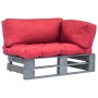 Pallet garden sofa with red pine wood cushions by vidaXL, Outdoor sofas - Ref: Foro24-275295, Price: 117,37 €, Discount: %