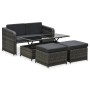 Muebles jardín 4 pzas y cojines ratán sintético gris antracita de vidaXL, Conjuntos de jardín - Ref: Foro24-48196, Precio: 38...