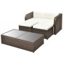 Set muebles de jardín 4 piezas y cojines ratán sintético marrón de vidaXL, Conjuntos de jardín - Ref: Foro24-42480, Precio: 3...