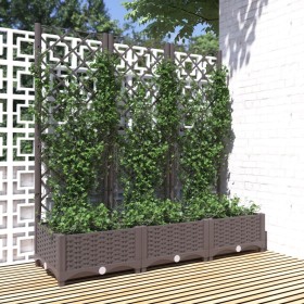 Planter with brown PP trellis 120x40x121.5 cm by vidaXL, Pots and planters - Ref: Foro24-318262, Price: 80,22 €, Discount: %