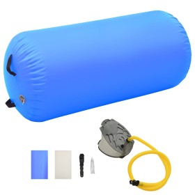 Inflatable gymnastics roll with blue PVC pump 120x75 cm by vidaXL, Yoga and pilates - Ref: Foro24-92717, Price: 79,21 €, Disc...