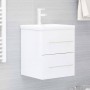 Mueble con lavabo madera de ingeniería blanco brillo de vidaXL, Tocadores de baño - Ref: Foro24-3099038, Precio: 114,22 €, De...