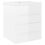 Mueble con lavabo madera de ingeniería blanco brillo de vidaXL, Tocadores de baño - Ref: Foro24-3099038, Precio: 126,64 €, De...