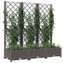 Jardinera con enrejado PP marrón 120x40x121,5 cm de vidaXL, Maceteros y jardineras - Ref: Foro24-318262, Precio: 80,22 €, Des...