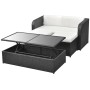 Set de muebles de jardín 4 pzas y cojines ratán sintético negro de vidaXL, Conjuntos de jardín - Ref: Foro24-42481, Precio: 4...