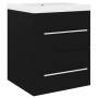 Mueble con lavabo madera de ingeniería negro de vidaXL, Tocadores de baño - Ref: Foro24-3099033, Precio: 122,39 €, Descuento: %