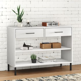 Console cabinet metal legs solid white pine wood OSLO by vidaXL, Side tables - Ref: Foro24-351005, Price: 103,16 €, Discount: %