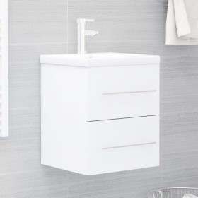 Mueble con lavabo madera contrachapada blanco brillante de vidaXL, Tocadores de baño - Ref: Foro24-3099032, Precio: 121,50 €,...