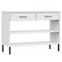 Console cabinet metal legs solid white pine wood OSLO by vidaXL, Side tables - Ref: Foro24-351005, Price: 103,16 €, Discount: %