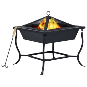 Black steel brazier 42x42x45 cm by vidaXL, Chimneys - Ref: Foro24-46647, Price: 40,99 €, Discount: %