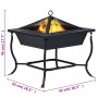 Black steel brazier 42x42x45 cm by vidaXL, Chimneys - Ref: Foro24-46647, Price: 40,99 €, Discount: %