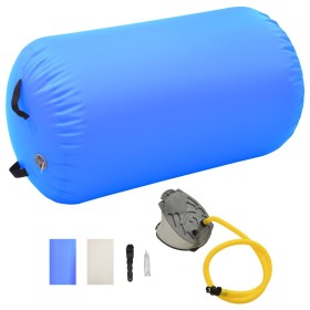 Inflatable gymnastics roll with blue PVC pump 100x60 cm by vidaXL, Yoga and pilates - Ref: Foro24-92714, Price: 65,46 €, Disc...