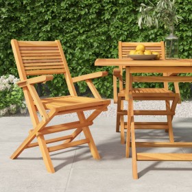 Folding garden chairs 2 pcs solid teak wood 55x62x90 cm by vidaXL, Garden chairs - Ref: Foro24-362762, Price: 140,21 €, Disco...