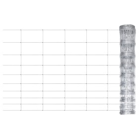 Silver galvanized steel garden fence 50x1 m by vidaXL, fence panels - Ref: Foro24-149498, Price: 83,96 €, Discount: %