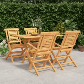 5-piece solid teak wood garden dining set by vidaXL, Garden sets - Ref: Foro24-3155001, Price: 489,28 €, Discount: %