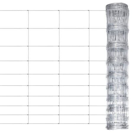 Silver galvanized steel garden fence 50x1.2 m by vidaXL, fence panels - Ref: Foro24-149501, Price: 89,53 €, Discount: %