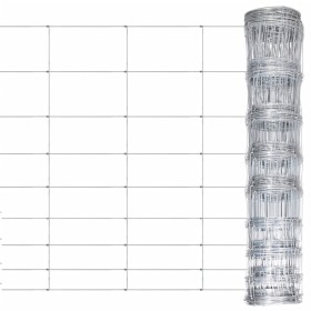 Silver galvanized steel garden fence 50x1.2 m by vidaXL, fence panels - Ref: Foro24-149500, Price: 79,47 €, Discount: %