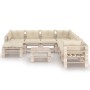 9-piece pallet garden furniture and pine wood cushions by vidaXL, Garden sets - Ref: Foro24-3066223, Price: 732,99 €, Discoun...