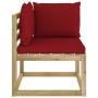 Garten-Ecksofa mit grün imprägnierten Holzkissen von vidaXL, Modulare Sofas für den Außenbereich - Ref: Foro24-3065201, Preis...