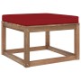 Garden stool footrest with red red cushion by vidaXL, Modular outdoor sofas - Ref: Foro24-3067269, Price: 64,74 €, Discount: %