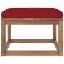 Garden stool footrest with red red cushion by vidaXL, Modular outdoor sofas - Ref: Foro24-3067269, Price: 64,74 €, Discount: %